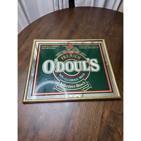 ODouls Premium Non-Alcoholic Brew Bar Mirror Sign With Gold Frame - Picture 8 of 14